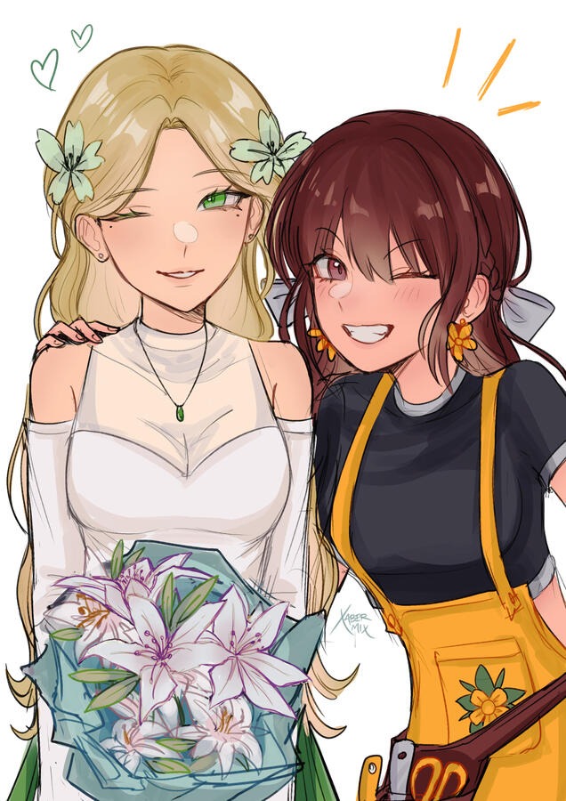 Commission of Ilyana and Apricus by @XaberMix