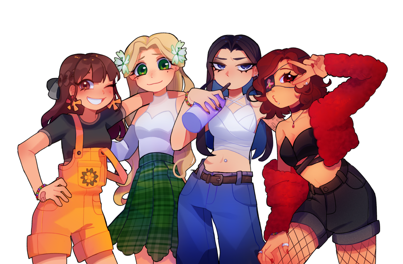 Commission of Apricus, Ilyana, Yasmine, and Nefeli by @Oriionstar