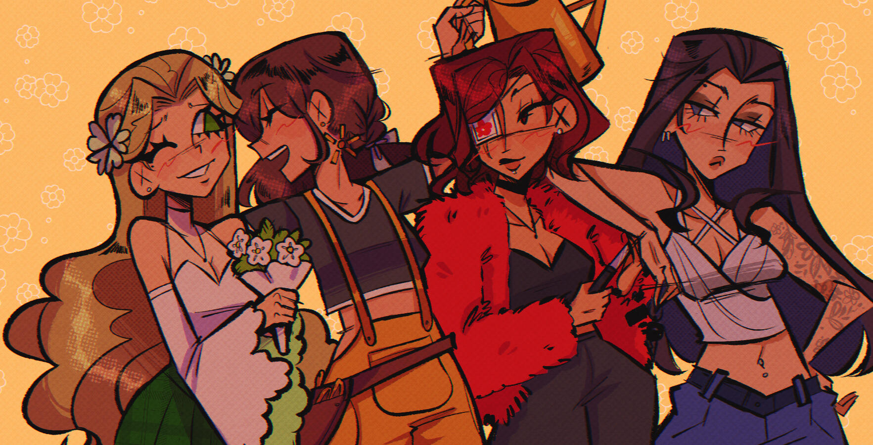 Commission of Ilyana, Apricus, Nefeli, and Yasmine by @furinuwi